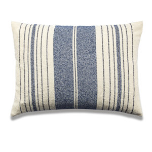 French Stripe Cotton Blend Lumbar Rectangular Pillow Cover