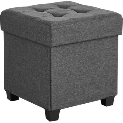 Syman 38cm Wide Square Solid Colour Ottoman with Storage