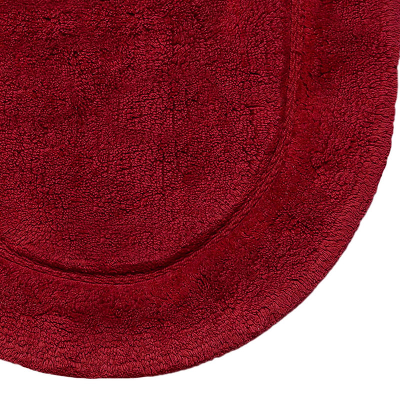 Ensemble de tapis de salle de bain 2 pièces Sandcliff, Ovale bourgogne
