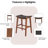 Kelin Counter Stool with Solid Wood Frame-323874102