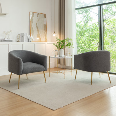 Jameila Upholstered Faux Fur Barrel Chair