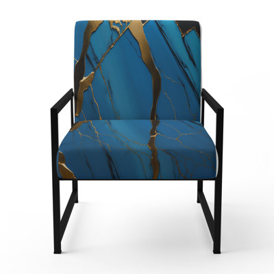 Crymble - Fauteuil d'appoint rembourré en marbre abstrait