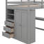 Lit mezzanine double en bois avec garde-robe intégré-2054172345