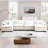 Kaoruko Over Size U Shape Corduroy Sofa , Modern Upholstered 4 Seater Sofa With 2 Ottomans, Premium Soft Corduroy Fabric Sofa-103233039