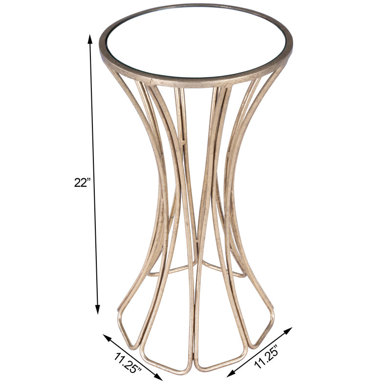 Faruh Metal & Mirrored Side Table