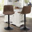 Swivel Upholstered Adjustable Height Counter Stool with Metal Frame-1871631302-1871631299