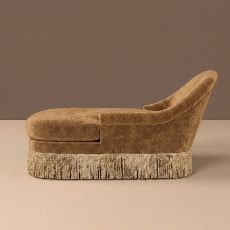 Laf Page Chaise by River and Bord, Tan, Right Hand Facing