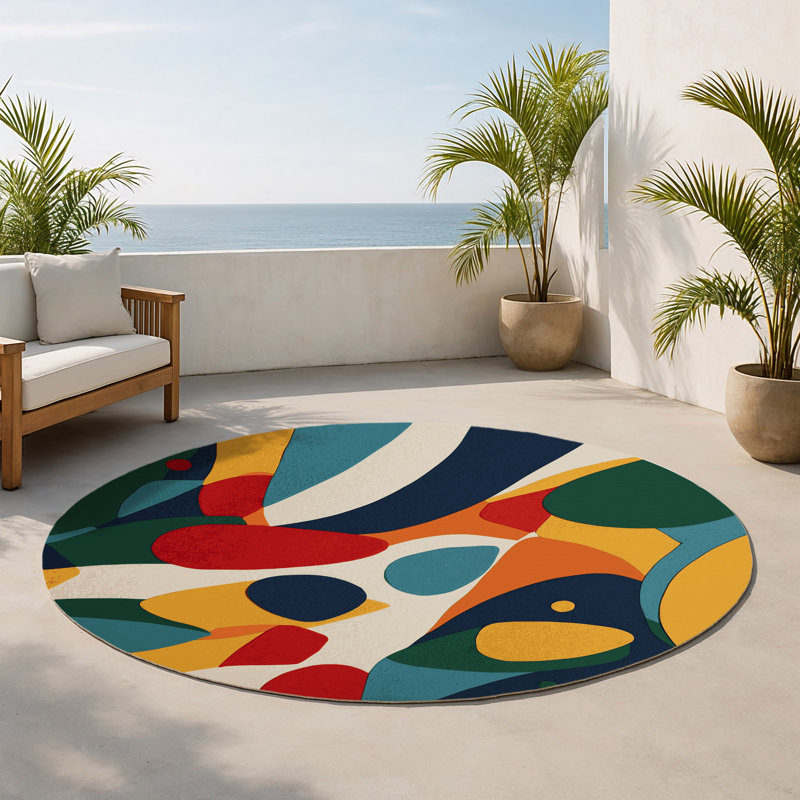 Tapis intérieur et extérieur Jazzy Gleam, Rond 5 pi