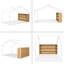 Structure de lit simple en métal avec tablettes et lumières-819454526-819454524