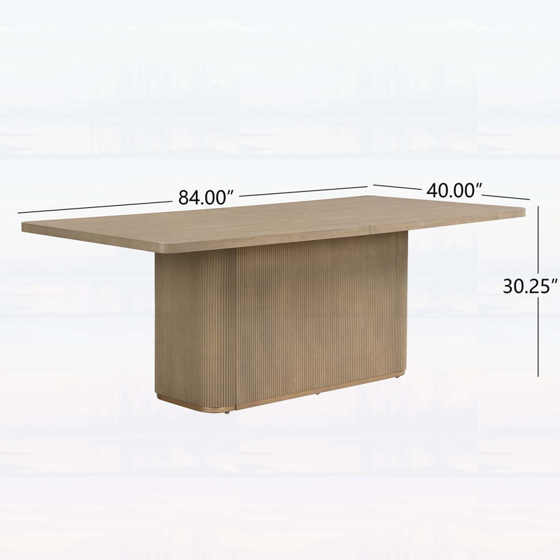 Table de salle à manger rectangulaire de 213 cm (84 pouces) avec piètement robuste, plateau spacieux pour un confort optimal et une utilisation polyvalente dans n'importe quelle pièce.
