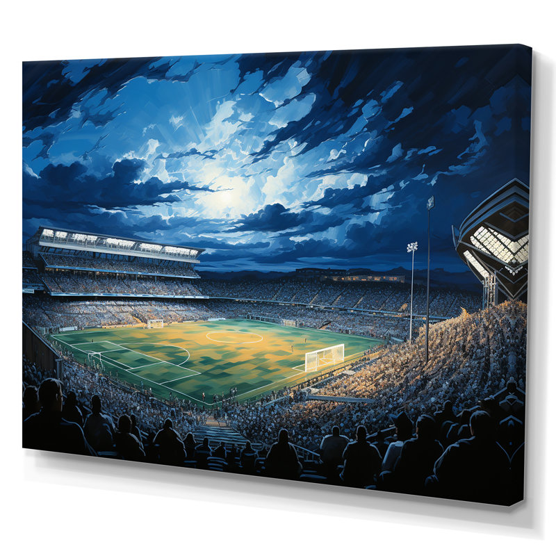 Night Match Stadium Under The Floodlight II sur impression sur toile, H 34 po x l 44 po x P 1,5 po, Toile tendue