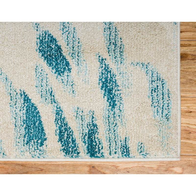 Washable Abstract Indoor Rug, Runner 2'7" x 10'