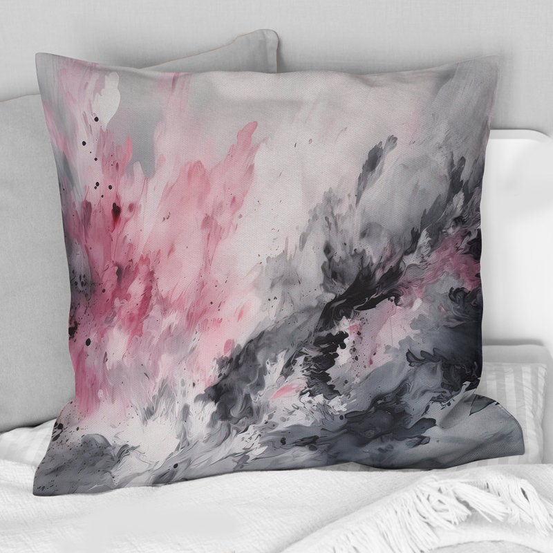 Coussin Evolving In Pink Grey, 18" x 18"