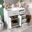 Meuble-lavabo de luxe 36 po avec lavabo en céramique, portes à fermeture douce, 4 tiroirs à fermeture douce et durable, 1 tablette réglable, structure moderne en bois massif