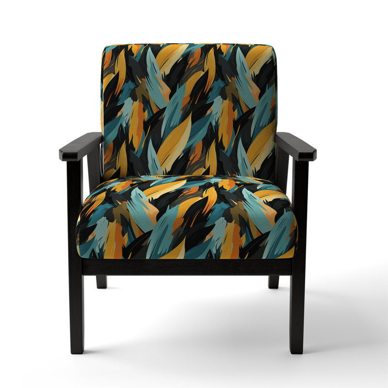 Subtle Leaves In Minimalism - Upholstered Floral & Pattern Accent Arm Chair