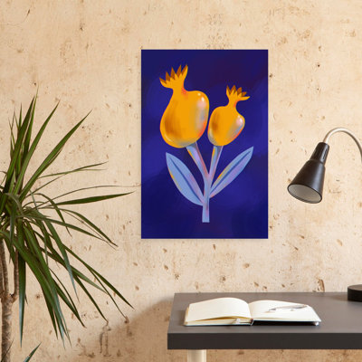 Dashiell Contemporary Art Abstract Colorful Contemporary Nature Flower Wall Art - Wrapped Canvas Print