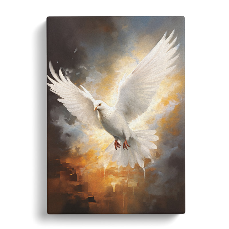 Dove Bird Modern Art - Wrapped Canvas, 60cm H x 40cm W x 3cm D