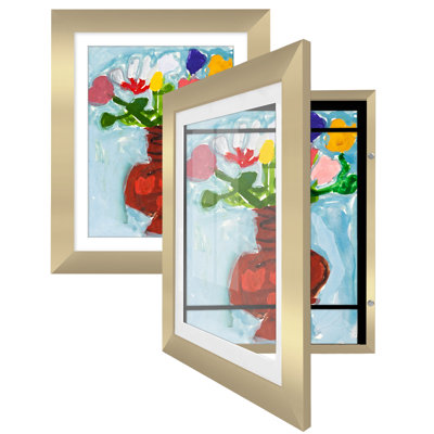 Wiedeman Kids Art Frame 10 x 12.5” with 8.5 x 11” Mat - Composite Wood with Glass (Set of 2)