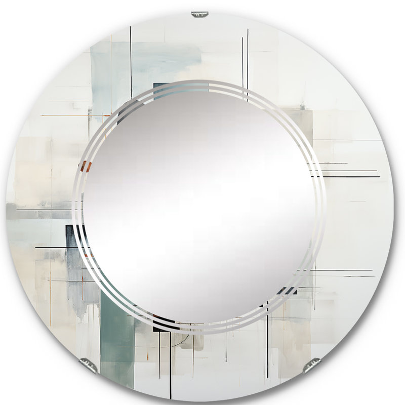 Skelsmergh - Miroir mural moderne rond, 24 po x 24 po