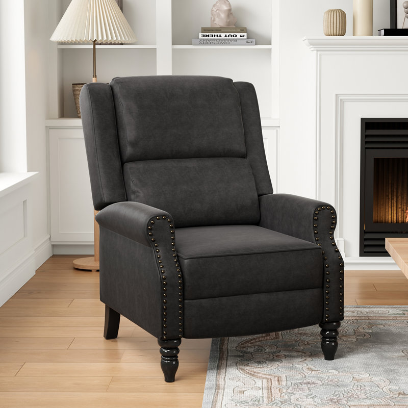 Cuerdas Recliner, Gray Faux Leather