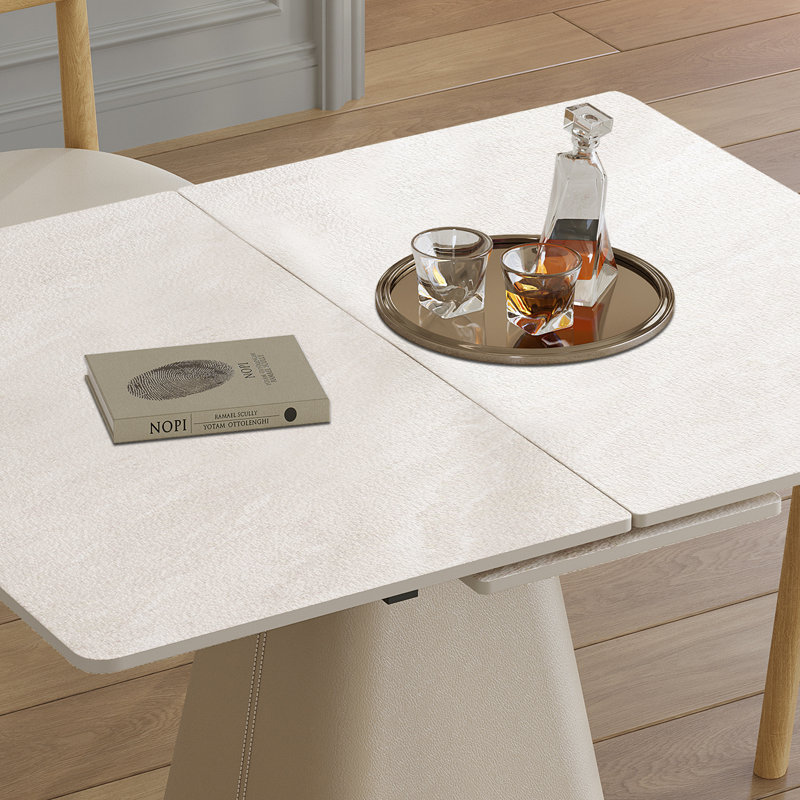Retractable Rock Slab Folding Dining Table