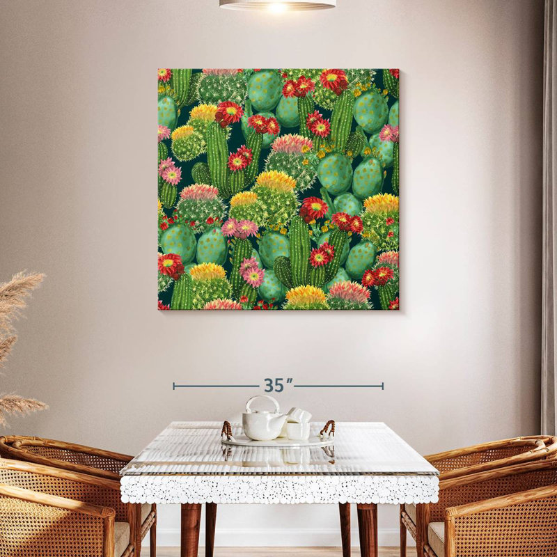 Colorful Cactus, 39" H x 39" W