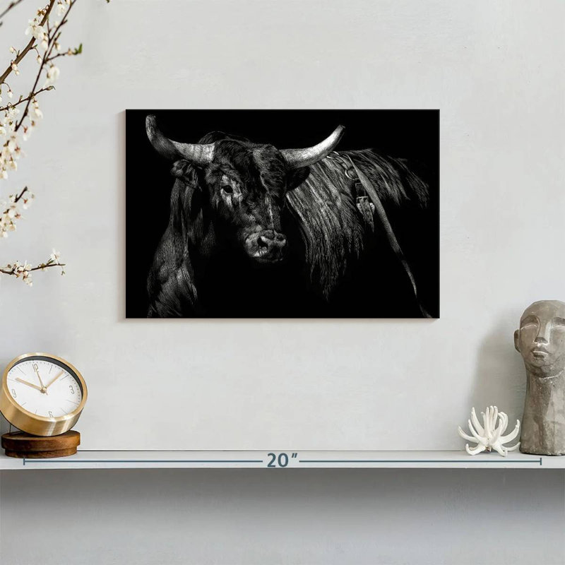 " Brindle Rodeo Bull ", 8" H x 12" W x 1" D