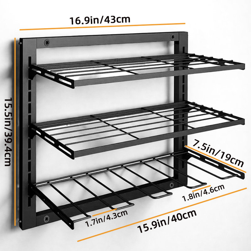 Support mural robuste en métal à 3 niveaux pour outils électriques