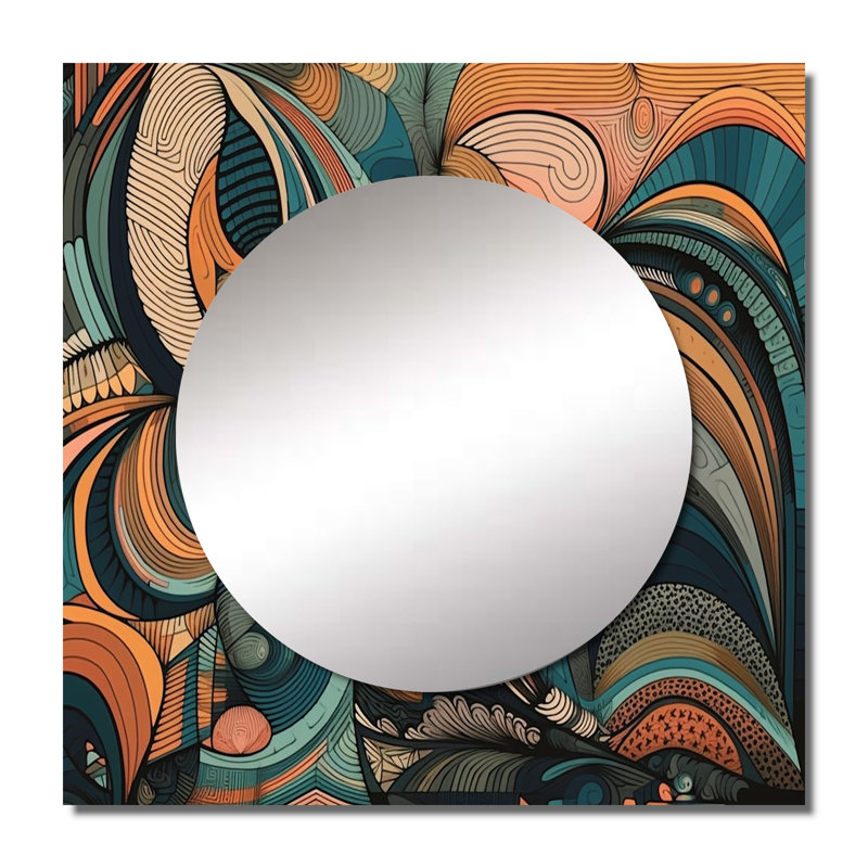Dekon - Grand miroir mural carré minimaliste pour chambre à coucher, 36 po x 36 po