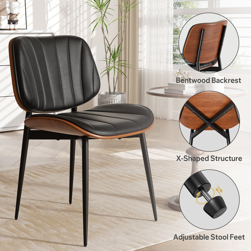 Élégantes chaises de salle à manger en similicuir: chaises d'appoint élégantes pour les salles à manger, les cuisines et les espaces de vie