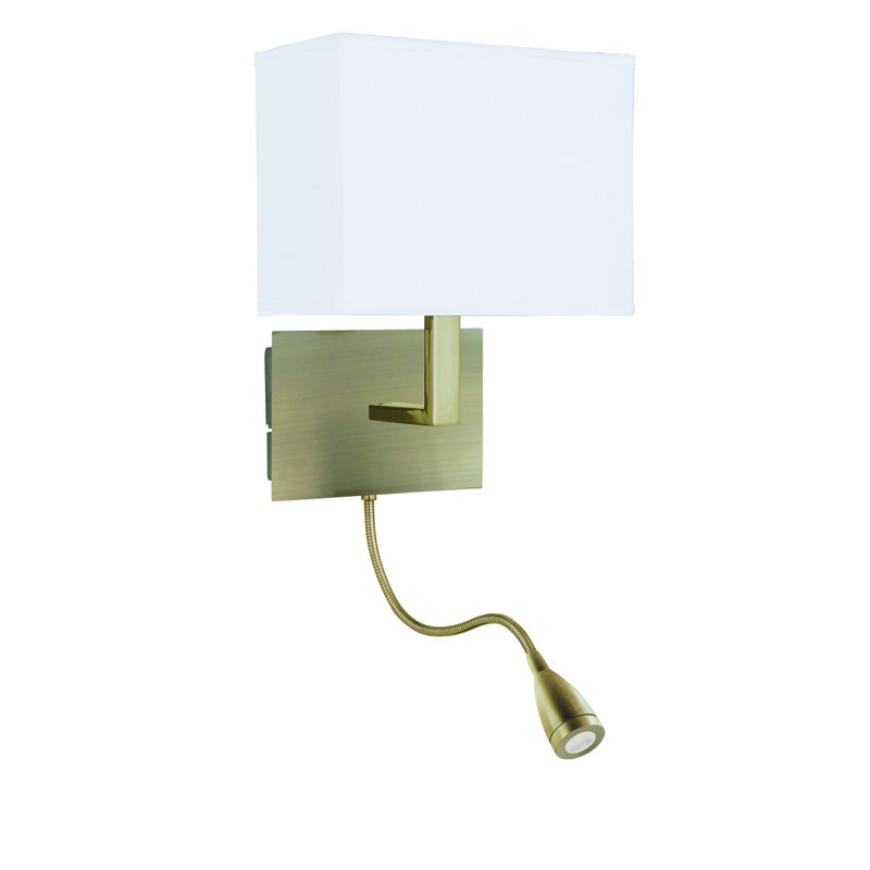 Valleystone Mild Steel LED Armed Sconce, Antique Brass