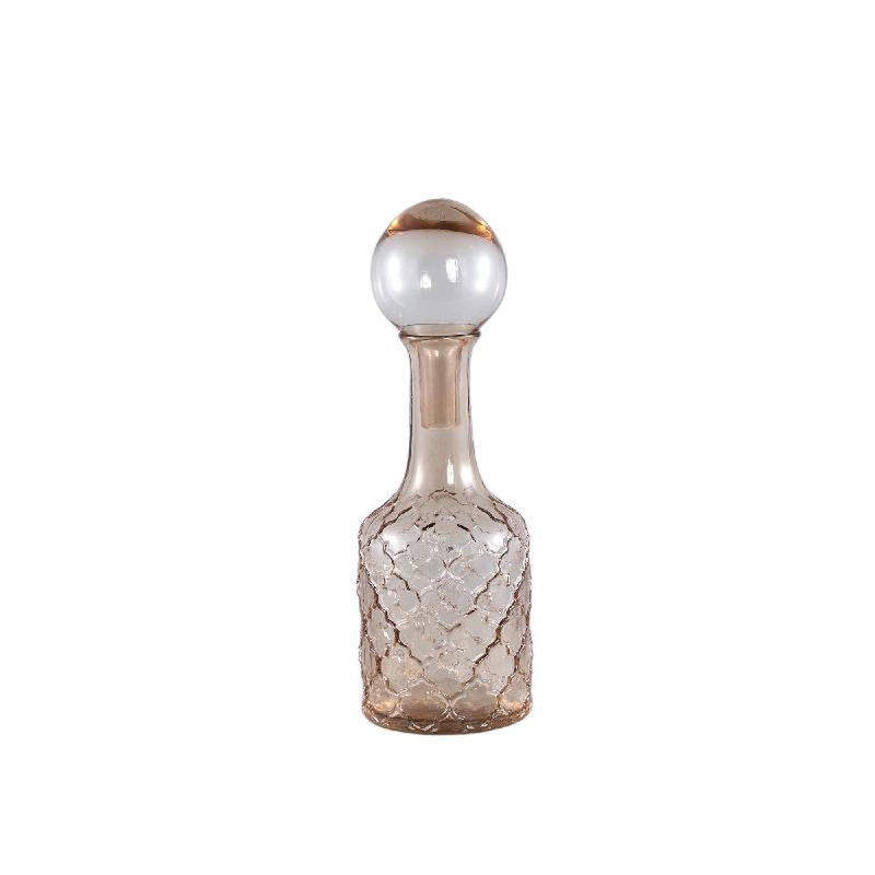 Chesna Glass Table Vase, Brown, 37cm H x 12cm W x 12cm D