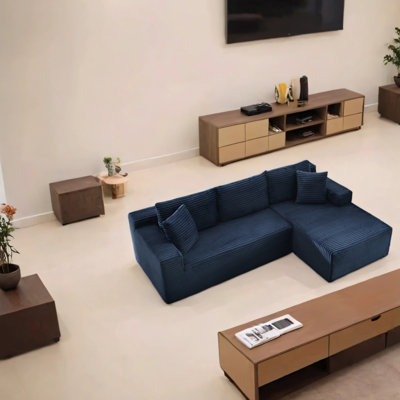 Canapé modulaire en L à assise profonde et canapé-lit modulaire