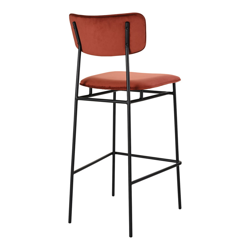 SAILOR BARSTOOL BROWN, Bar Stool (30” Seat Height), Red Velvet