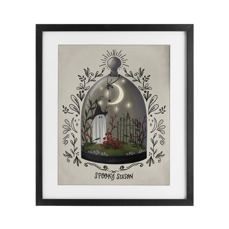«Spooky Season Dome», reproduction imprimée sous verre, H 21 po x l 17 po, Cadre noir minuit