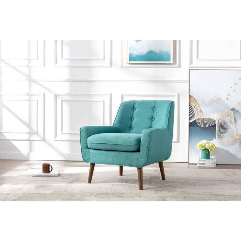 Fauteuil Firminia, Mélange de polyester turquoise