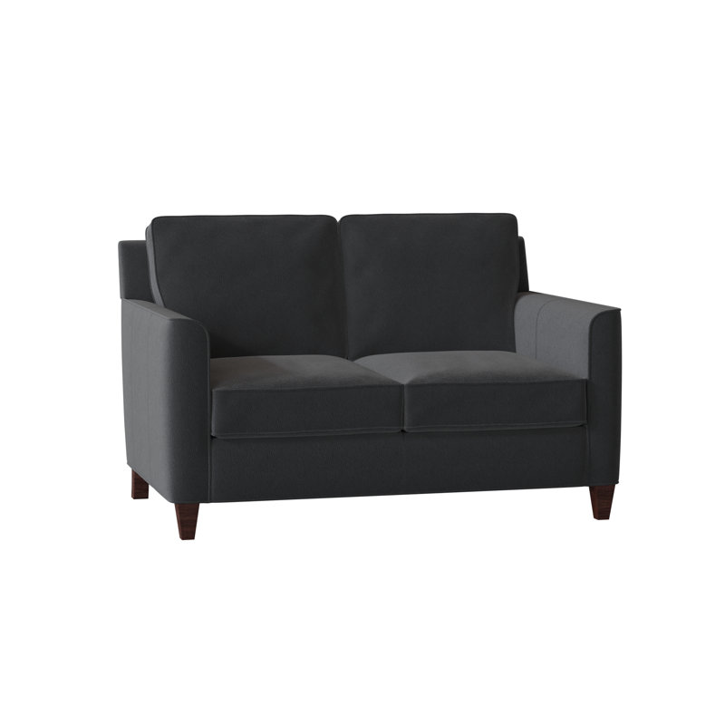Yorba Leather Loveseat, Aline Fumo Genuine Leather, Mahogany
