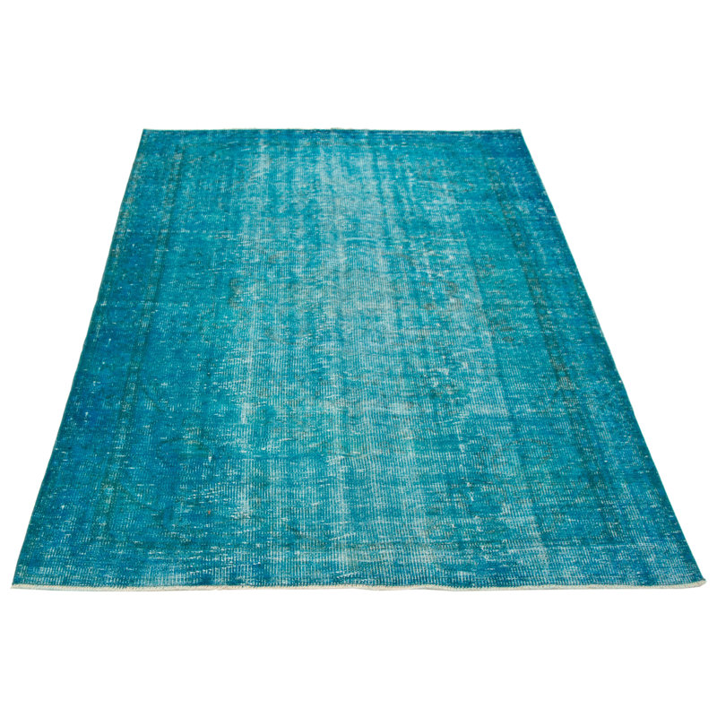 Tapis unique en laine bleu 5 pi 11 po x 9 pi 8 po One Age of a Kind Hookton