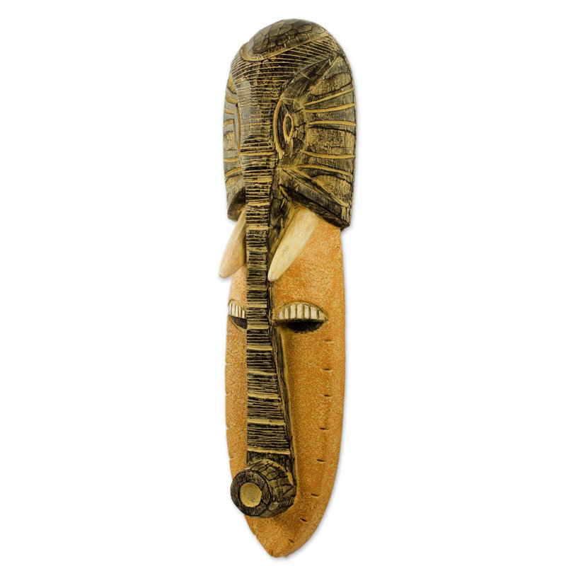 Masque en bois africain éléphant man