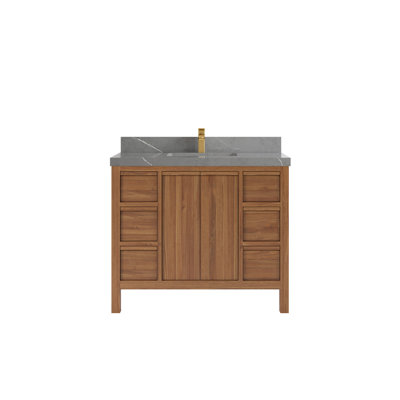 Teck Elizabeth de 42 po X P 22 po De meuble-lavabo simple D