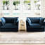 2 fauteuils avec sièges profonds - Tissu en chenille bleue, coussins moelleux pour la vie, la chambre à coucher, la lecture, la chaise de travail-584774029