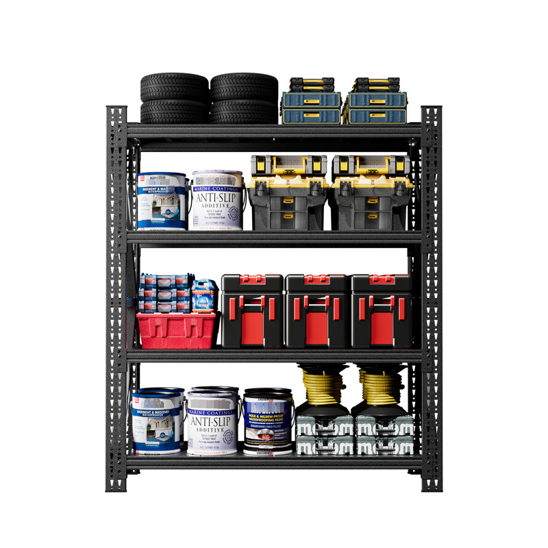 Support de rangement réglable en métal robuste pour entrepôt 4000lbs 69h x 59w 23.6d avec 4 tablettes verticales