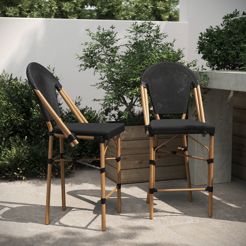 Tabouret de comptoir court Paris 25,75, Noir/naturel
