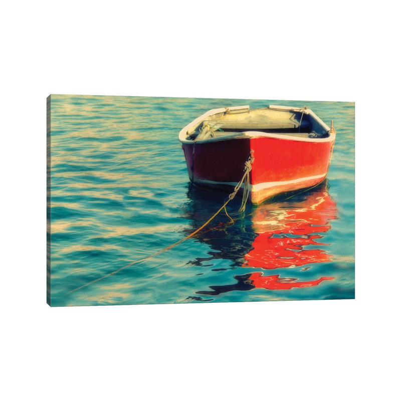 Red Boat - Wrapped Canvas Painting