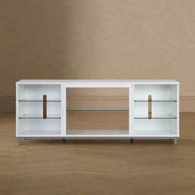 Brighton 60" Modern 8-Shelf TV Stand for TVs up to 55" in White