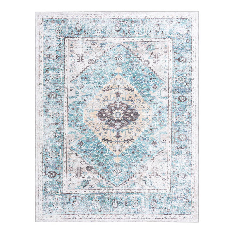 Olf Washable Oriental Indoor Rug, Rectangle 7'10" x 10'