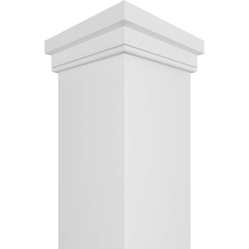 Square Non-Tapered Smooth  Endura-Craft Column Wrap Kit, Prairie Capital & Base, 11,625 po x 84 po x 11,625 po