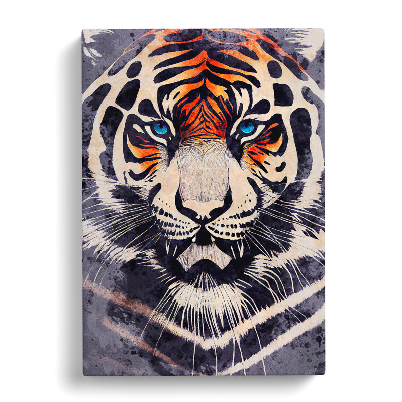 XC1022-4682X Tiger In Watercolour No.3 - Wrapped Canvas Print, 60cm H x 40cm W x 3cm D