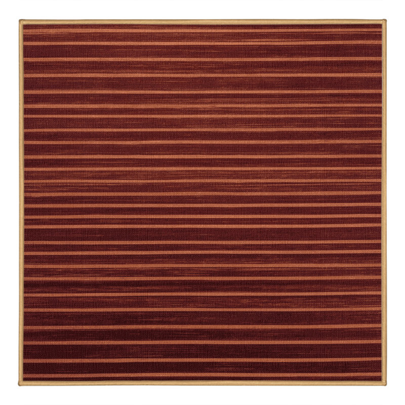 Tapis brun à rayures horizontales lavable à la machine, Carré 7 pi