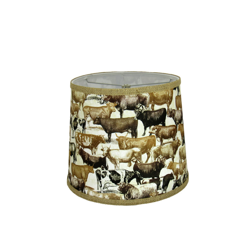 Cotton Drum Lamp Shade, 9" H x 10" W x 10" D